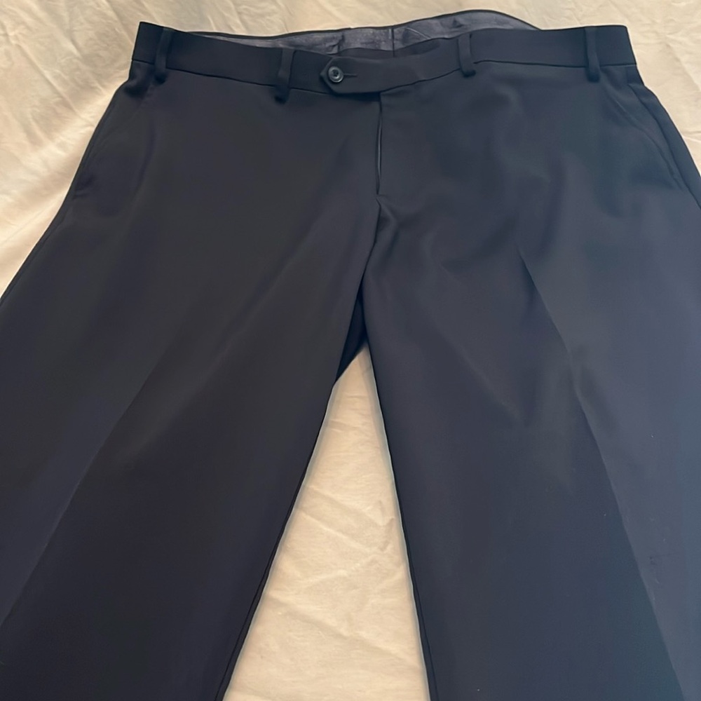 Michael Kors black dress pants. 38 waist 32 length. Flat front polyester pants